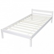 vidaXL Rám postele bílý masivní borové dřevo 90 x 200 cm
