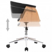 vidaXL Otočná jídelní židle černá ohýbané dřevo a umělá kůže