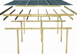Dřevěný dvojitý přístřešek / carport ECO 1A Dekorhome