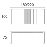 Rozkládací zahradní stůl 180+40 cm