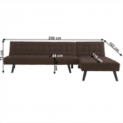 Sedací souprava rozkládací NIELIS hnědá / černá