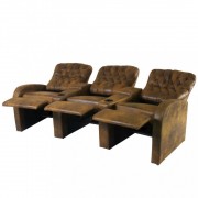vidaXL 2 ks polohovací křesla 2místné +3místné umělá kůže hnědá