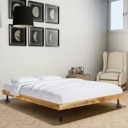 vidaXL Postel s matrací z paměťové pěny hrubý mangovník 180 x 200 cm