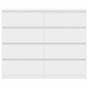 vidaXL Příborník se zásuvkami bílý vysoký lesk 120x35x99cm dřevotříska
