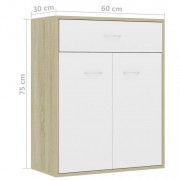 vidaXL Příborník bílý a dub sonoma 60 x 30 x 75 cm dřevotříska