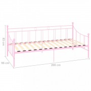 vidaXL Rám denní postele růžový kov 90 x 200 cm