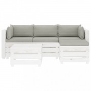 vidaXL 5dílná sedací souprava z palet s taupe poduškami dřevo