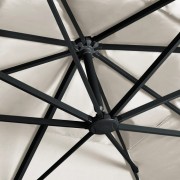 vidaXL Konzolový slunečník LED a hliníková tyč 400x300 cm pískový