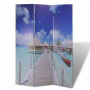 vidaXL Skládací paraván 120 x 170 cm pláž