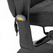 vidaXL Masážní polohovací křeslo s podnožkou tmavě šedé textil