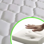 vidaXL Postel matrace z paměťové pěny LED světle šedá textil 90x200 cm