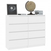 vidaXL Příborník se zásuvkami bílý vysoký lesk 120x35x99cm dřevotříska