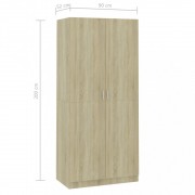 vidaXL Šatní skříň dub sonoma 90 x 52 x 200 cm dřevotříska