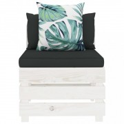 vidaXL 5dílná sedací souprava z palet s květovanými poduškami dřevo