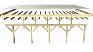 Dřevěný přístřešek / carport CLASSIC 1B Dekorhome
