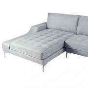 vidaXL Rohová sedačka, textil, krémově šedá, XXL, 326x163x83 cm