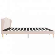 vidaXL Rám postele béžový textil 160 x 200 cm