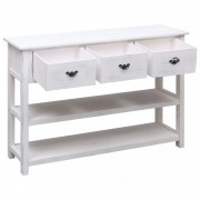 vidaXL Příborník bílý s patinou 115 x 30 x 76 cm dřevo