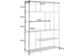 Regál ATALANTA 185x135 cm Dekorhome