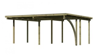 Dřevěný dvojitý přístřešek / carport ECO 1A Dekorhome