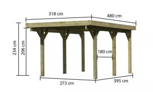 Dřevěný přístřešek / carport CLASSIC 1A Dekorhome