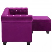 vidaXL Rohová pohovka Chesterfield samet 199 x 142 x 72 cm fialová