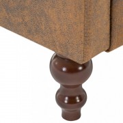 vidaXL Sedací souprava Chesterfield 3 ks textil hnědá semišový vzhled