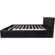 vidaXL Rám postele s úložným prostorem černý umělá kůže 160 x 200 cm