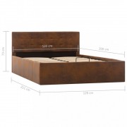 vidaXL Rám postele s úložným prostorem hnědý textil 120 x 200 cm