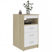 vidaXL Komoda se zásuvkami bílá dub sonoma 40 x 50 x 76 cm dřevotříska