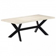 vidaXL Jídelní stůl bílý 200 x 100 x 75 cm masivní mangovníkové dřevo
