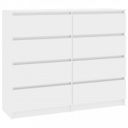 vidaXL Příborník se zásuvkami bílý vysoký lesk 120x35x99cm dřevotříska