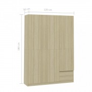 vidaXL 3dveřová šatní skříň dub sonoma 120 x 50 x 180 cm dřevotříska