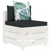 vidaXL 5dílná sedací souprava z palet s květovanými poduškami dřevo