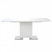 vidaXL Rozkládací jídelní stůl vysoký lesk bílý 180 x 90 x 76 cm MDF
