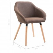 vidaXL Jídelní židle hnědá textil
