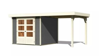 Dřevěný zahradní domek ASKOLA 3,5 s přístavkem 240 Dekorhome