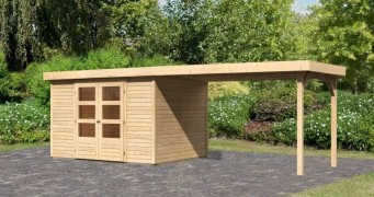 Dřevěný zahradní domek ASKOLA 5 s přístavkem 280 Dekorhome