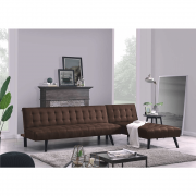 Sedací souprava rozkládací NIELIS hnědá / černá