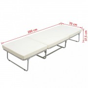 vidaXL Skládací postel s matrací bílá ocel 70 x 200 cm