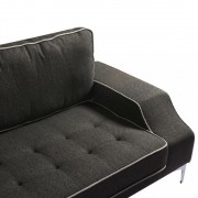 vidaXL Rohová sedačka, textil, tmavošedá, XXL, 326x163x83 cm