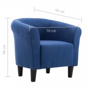 vidaXL Křeslo modré textil