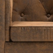 vidaXL Sedací souprava Chesterfield 3 ks textil hnědá semišový vzhled