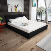vidaXL Rám postele s úložným prostorem černý umělá kůže 180 x 200 cm
