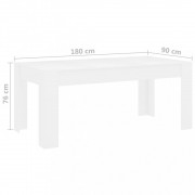 vidaXL Jídelní stůl bílý 180 x 90 x 76 cm dřevotříska