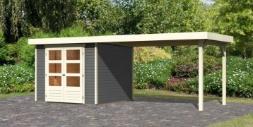 Dřevěný zahradní domek ASKOLA 3,5 s přístavkem 280 Dekorhome