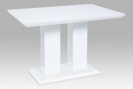 Jídelní stůl 120+40x80x76, vysoký lesk bílý HT-869 WT Autronic