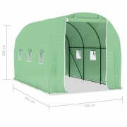 vidaXL Skleník s ocelovou konstrukcí 6,86 m² 3,43 x 2 x 2 m