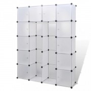 vidaXL Modulární skříň se 14 přihrádkami bílá 37 x 146 x 180,5 cm