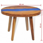 vidaXL Konferenční stolek, teak a pryskyřice, 60x40 cm